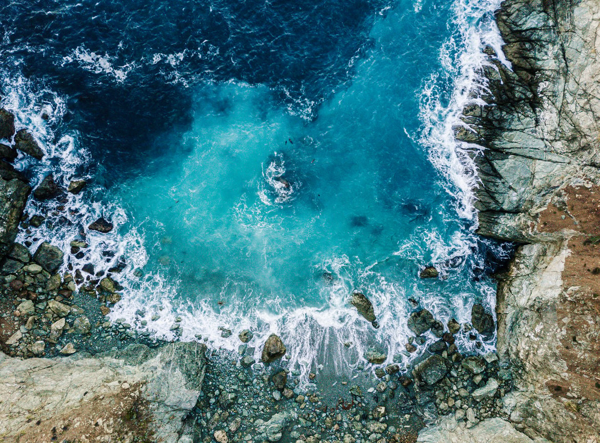 Waves Breaking on Rocky Shore